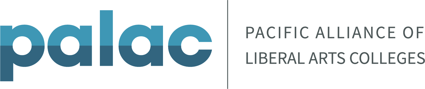 PALAC dual blue logo with "Pacific Alliance of Liberal Arts Colleges" spelled out in black text